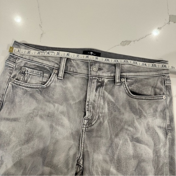 7 For All Mankind Womens The Ankle Skinny Jeans Mid-Rise Size 31 Gray White - Picture 11 of 13